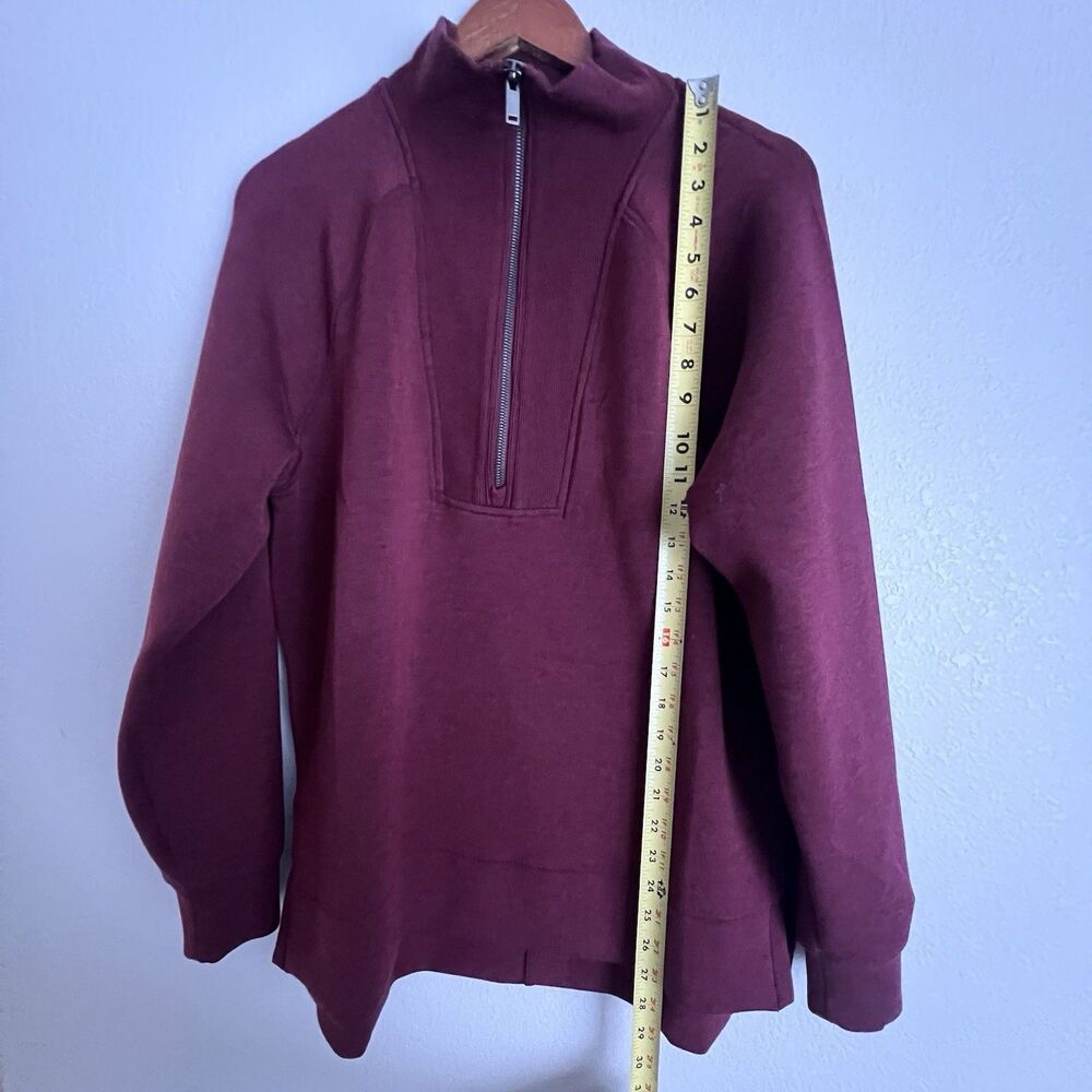 Spanx AirEssentials Half Zip sweatshirt in the color Plum Berry Size M - Picture 4 of 5